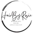 Hair By Rosie logo: wedding hair specialist