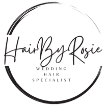 Hair By Rosie logo: wedding hair specialist